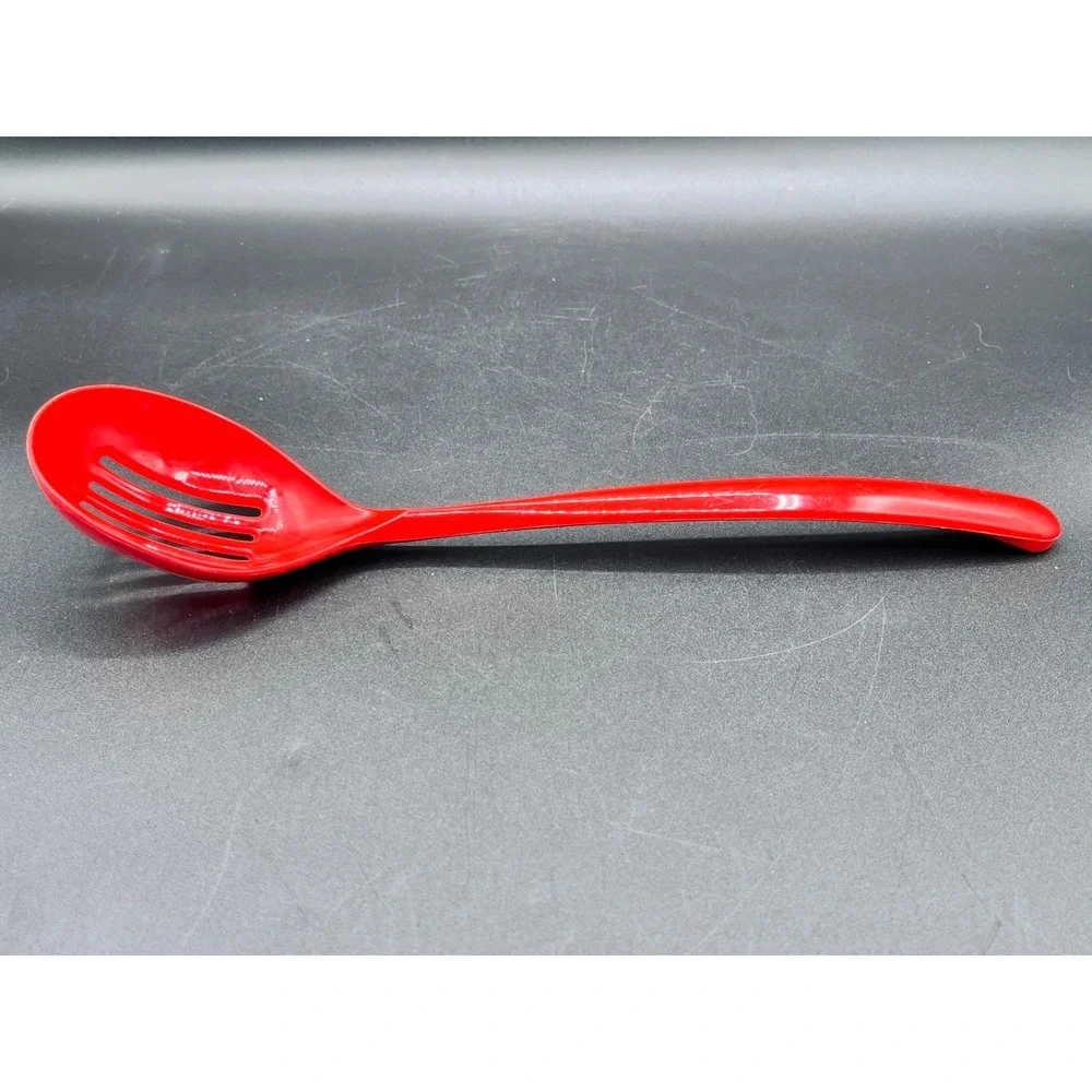 Vtg Red‎ Nylon Slotted Serving Spoon Made in USA Dishwasher Safe 12